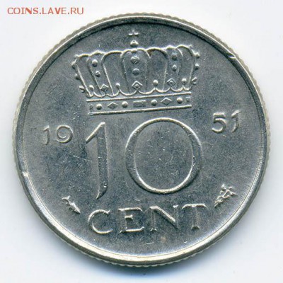 Нидерланды 10 центов 1951 - Нидерланды_10центов-1951_Р