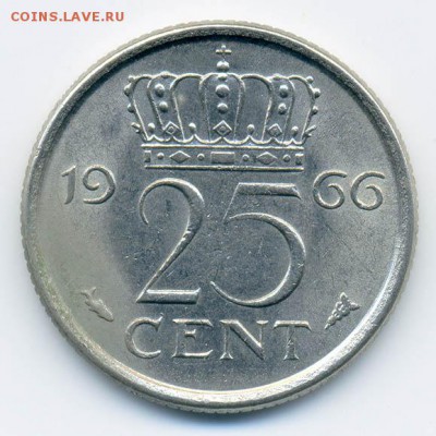 Нидерланды 25 центов 1966 - Нидерланды_25центов-1966_Р