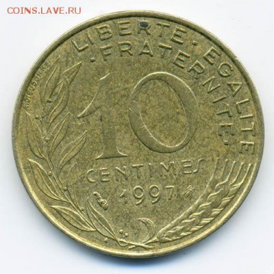 Франция 10 сантимов 1997 - Франция_10сантимов-1997_Р
