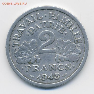 Франция Вишу 2 франка 1943 - Франция_1943-2франка_Р