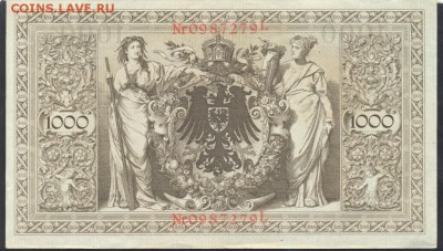 Германия 1000 марок 1910 г. 30.10.17 г. 22 -00 МСК. - 1000  м. 1910