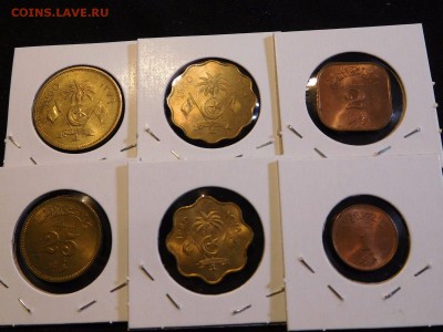 Мальдивы 1,2,5,10,25,50 лаари 1960г.г aunc - maldives set-1