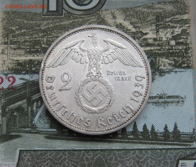 2 рейхсмарки 1939г. до 04.11.2017 22.00МСК - 2 рейхсмарки 1939г. 300р...JPG