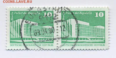 ГДР, 3 почтовые марки - почта-марки_ГДР-1990_2шт-гаш