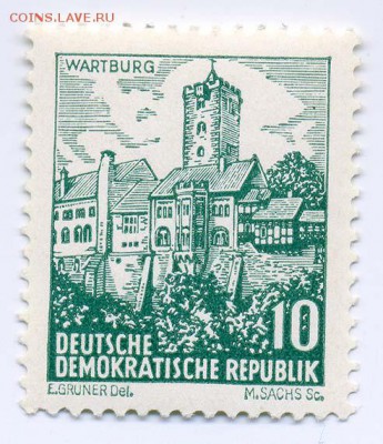 ГДР Вартбург - почта-марка_ГДР-Вартбург_негаш