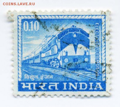 Индия 1976 электровоз - почта-марка_Индия-1976_электровоз_гаш_лицо