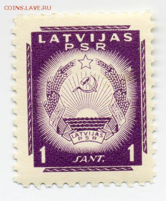 Латвия 1940 гербовая марка 1 сантим - почта-марка_ЛатвийскаяССР-1940_герб