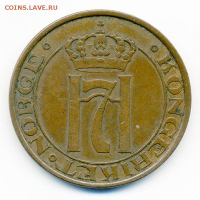 Норвегия 5 эре 1938 - Норвегия_5эре-1938_А