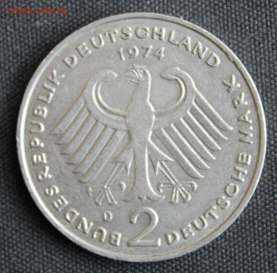 С 1 РУБ. ГЕРМАНИЯ 2 марк 1974г."D"  КОНРАД АДЕНАУЭР до 5.11 - IMG_9342.JPG