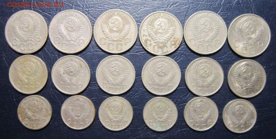 10,15,20 копеек 1952-57 гг.(погодовка-18шт.) до 2.11 в 22.00 - 10к52-2