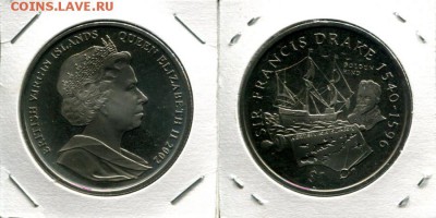 Бр.Виргин.о-ва 1$ разные по ФИКСу до 03.11.17 22-00 мск - BVI 1$ 2002 F.Drake