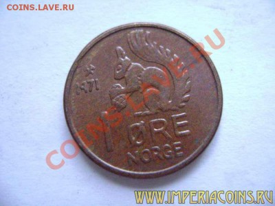 монета 1 эре Норвегия - 469+