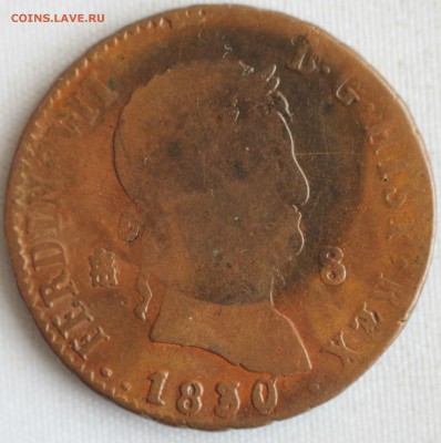 С 1 РУБ. ИСПАНИЯ 8 мараведи 1830г. ФЕРДИНАНД-VII до 6.11 - IMG_9194.JPG