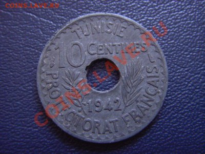 Тунис Французский 10 сантимов 1942 цинк до 16.03 в 21.00 М - LPIC7356.JPG
