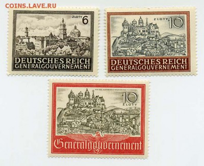 Генерал-губернаторство Польша 1941 замки - почта-марки_ГГ-Польша-1941_серия-замки_лицо