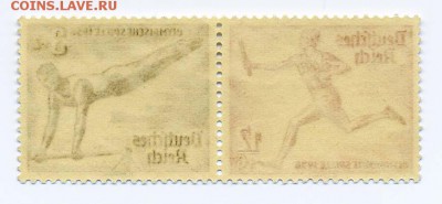 3-й Рейх 1936 Олимпиада сцепка 2 марки - почта-марки_3йРейх-1936_Олимпиада-летняя_бегун-атлет_оборот