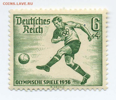 3-й Рейх Олимпиада 1936 футбол - почта-марка_3йРейх-1936_Олимпиада-летняя_футбол_лицо