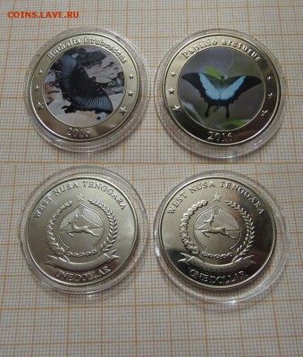 Зондские острова 1 доллар 2016 Бабочки Цвет.2шт. До 2.11. - л
