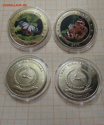 Зондские острова 1 доллар 2017 Бабочки Цвет. 2шт. До 2.11. - л