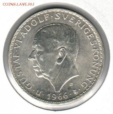 5 крон 1966 года Швеция UNC - до 06.11 - 5 крон 1966()