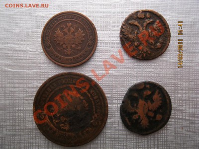 Полушки 1735, 1 копейка 1910 и 3 коп. 1893 - IMG_0425