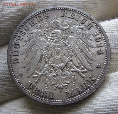 Пруссия, 3 марки 1914 Мундир aUNC до 06.11 22.00 - 2