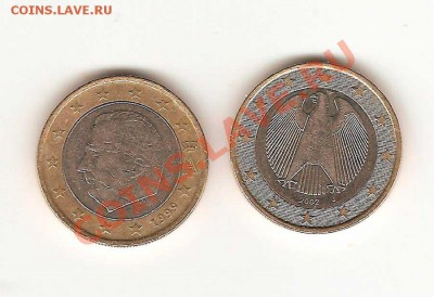 2 монеты.1 EURO. Окончание 16.03  в 22-00. - 01003-001