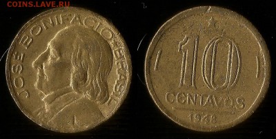 10 сентавос Бразилии 1948 г - 9.11 22:00:00 мск - Бра_50