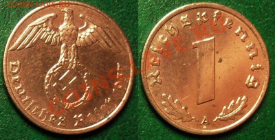 №2-3 рейх, 1 рейхпфенинг, 1937(A) Оч.Хорош до до 20.03 22:00 - 1pf1937aa