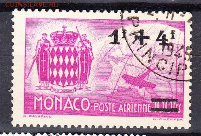 Монако 1945 1м надпечатка - 21