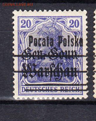 Германская оккупации Польши 1918 1м надпечатка 20 - 37