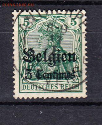 Германская оккупации Бельгии  1914 1м надпечатка 5 - 40