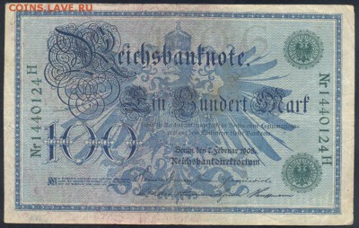 Германия 100  марок 1908 г.   9.11.17 г. 22 -00 МСК. - 100  м. 1908
