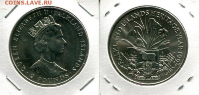Фолкленды редкие 2 фунта 1992 год наследия до 11.11.17 22-00 - Falkland 2P 1992 HY