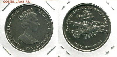Фолкленды 2 фунта 1998 авиа до 11.11.17 22-00 мск - Falkland 2P 1998 FIGAS