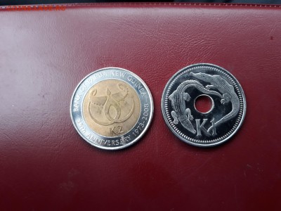 Папуа - Новая Гвинея 1 и 2 Кина.  2004 и 2008 год. - 20171108_130707-3096x2322
