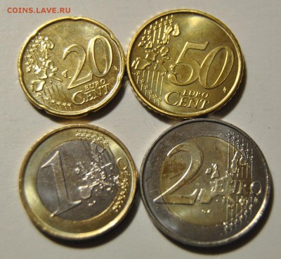 20, 50 евро центов, 1 и 2 евро 1999, 2000 Бельгия UNC - DSC_1729.JPG