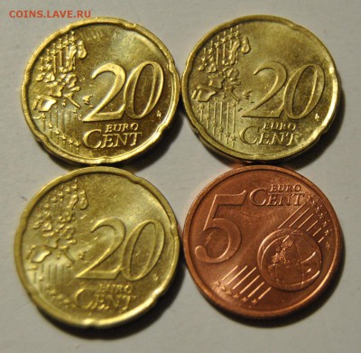 5, 20 евро центов 2005 Ирландия 4 монеты - DSC_1733.JPG