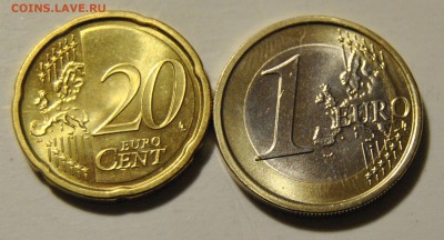 20 евро центов, 1 евро 2010, 2013 Сан-Марино - DSC_1753.JPG