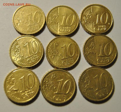 10 евро центов 2000-2012 Кипр, Бельгия, Франция, Финляндия - DSC_1761.JPG