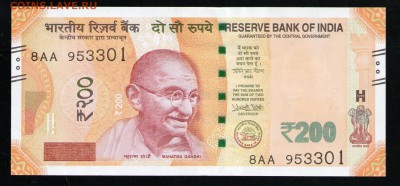 ИНДИЯ 200 РУПИЙ 2017 UNC - 3 001