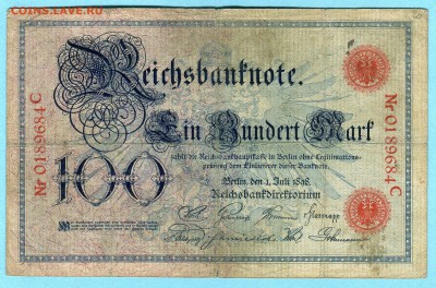 Германия 100 марок 1898 и 1903 года. Оценка - 766