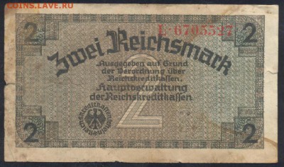 Германия 2 марки 1940-45 г.  12.11.17 г. 22 -00 МСК. - 2  . м. 1939