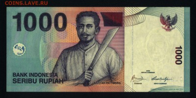 Индонезия 1000 рупий 2009 unc до 17.11.17. 22:00 мск - 2