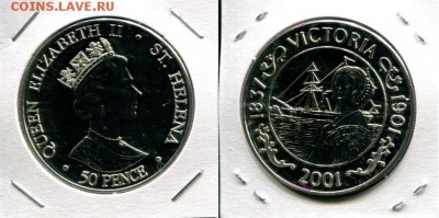 50п разные по ФИКСу до 14.11.17 22-00 мск - St.Helena 50p 2001 100QV