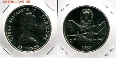 50п разные по ФИКСу до 14.11.17 22-00 мск - St.Helena 25p 1980 80QM
