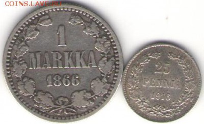 Марка+25 пенни русской Финляндии - 1м+25а