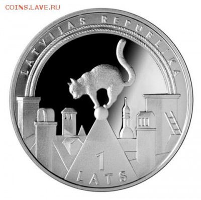 Кошки на монетах - Латвия-2008-1