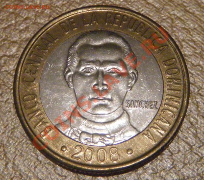 Биметалл 5 песо 2008 Доминикана + бонус до 22:00 22.03.2011 - 5песо-1