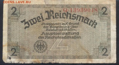 Германия 2 марки 1940-45 г.  18.11.17 г. 22 -00 МСК. - 2  . м. 1939 1